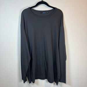 Murano Wardrobe Essentials 100% Cotton Long Sleeve Shirt Dark Gray Basic 3X Tall